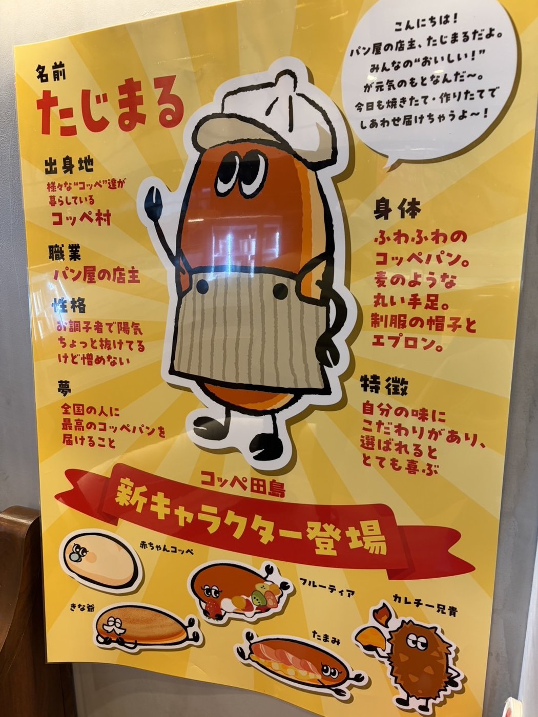 コッペ田島のキャラクター「たじまる」